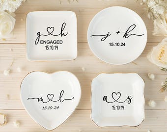 Personalized Engagement Ring Holder Wedding Gift For Bride Jewelry Tray, Engagement Gifts for Her,  Wedding Gift, Bridal Shower Gifts