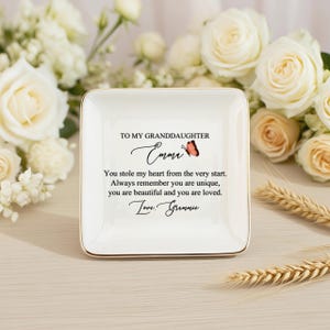 Personalized Jewelry Dish for Granddaughter, Gift From Grandma, Birthday Gift, Wedding Gift, Gift for Granddaughter, Graduation Gift image 7
