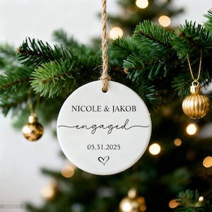 Personalized Engagement Ornament, Newlywed Gift Engaged Ornament, Custom Wedding/Engagement Location Ornament, Engagement Ornaments Gift image 7