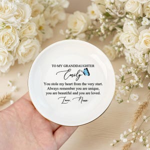Personalized Jewelry Dish for Granddaughter, Gift From Grandma, Birthday Gift, Wedding Gift, Gift for Granddaughter, Graduation Gift Circle