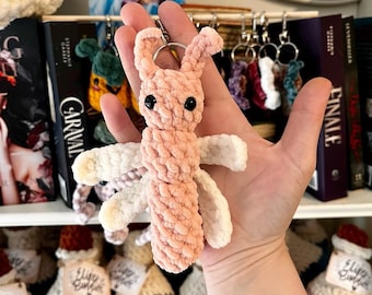 Llavero de libélula Daphne, llavero de crochet hecho a mano, accesorio para bolso