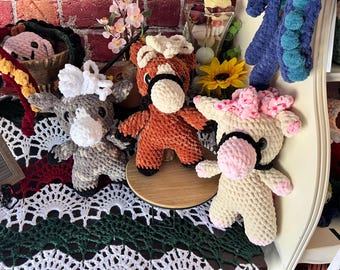 Amigos del establo, caballo de crochet hecho a mano, unicornio, pegaso, compañero suave