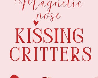 Criaturas que se besan, juego de 2 animales de ganchillo hechos a mano con nariz magnética