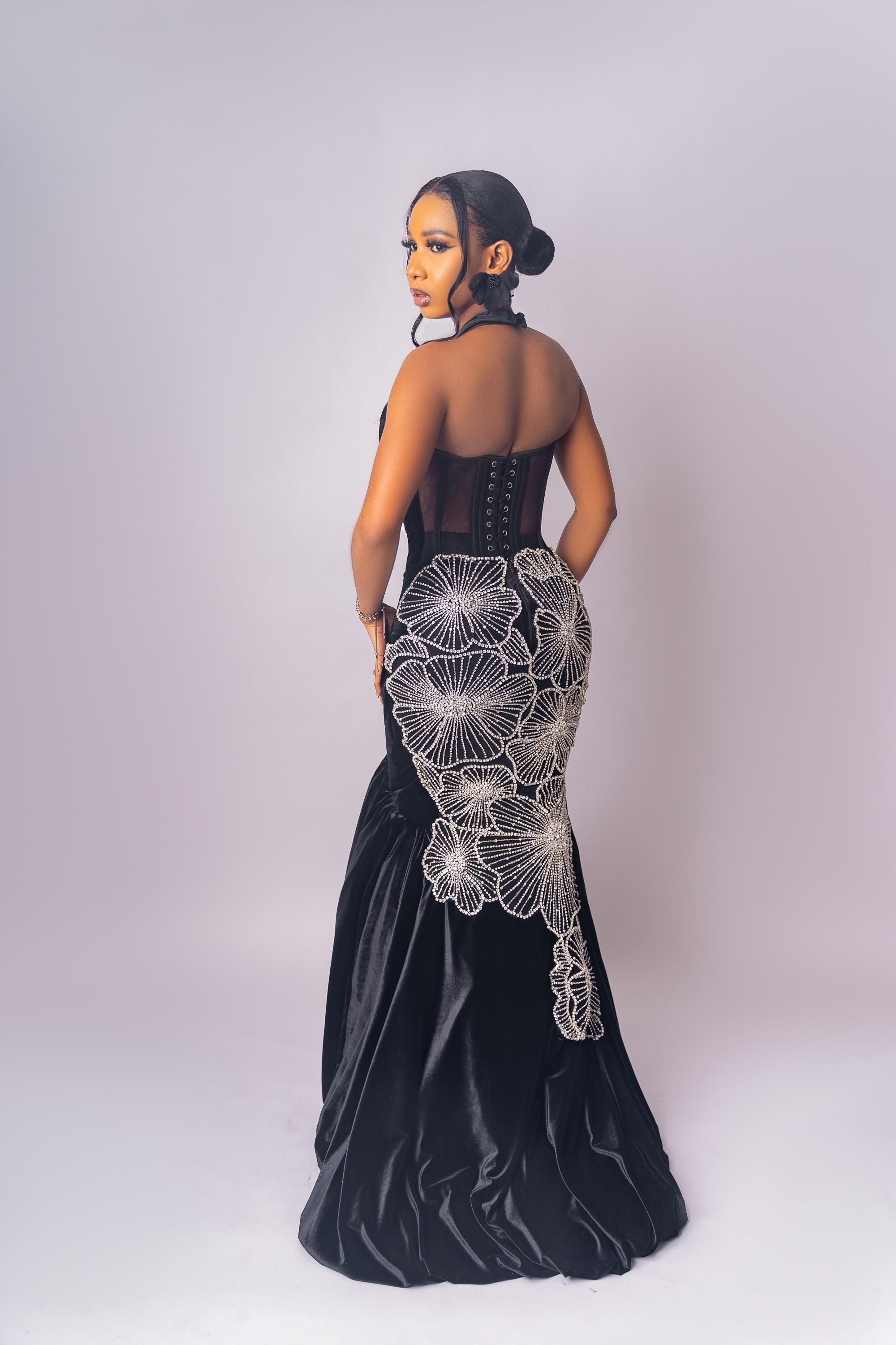 black and silver high low dress ZAPAKA Women Strapless Black Tie Dress Ruffled Mermaid Formal Dress, Black White / US24W