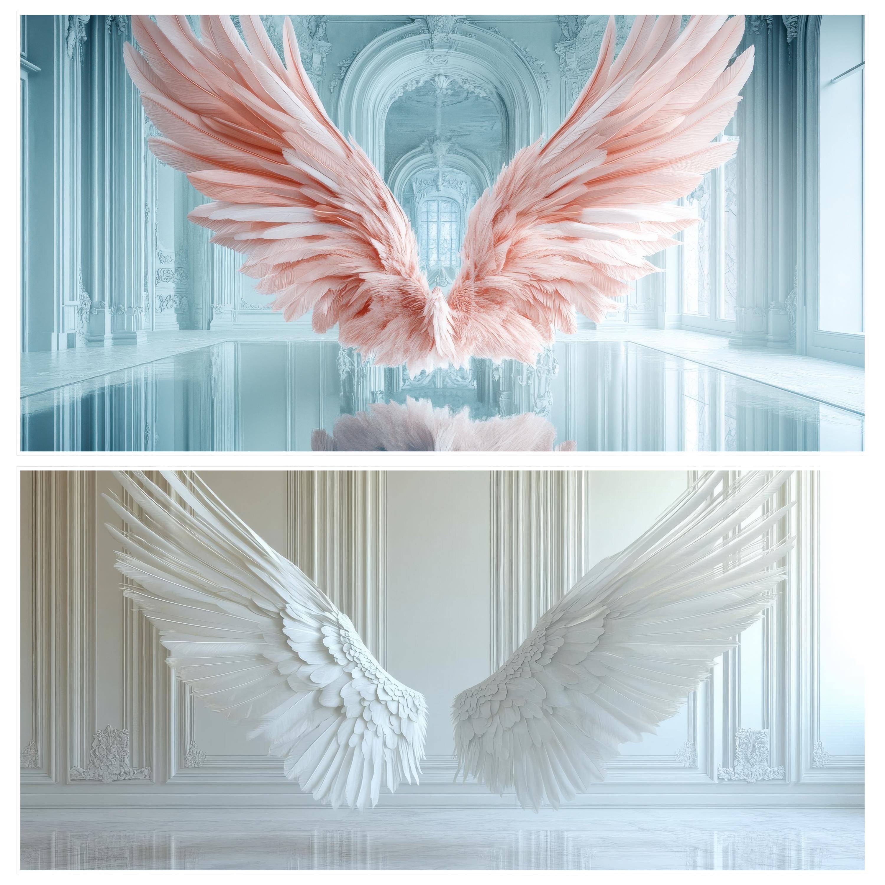 16 Angel Wings Backdrops, Digital Backgrounds, Maternity Backdrop Angel ...