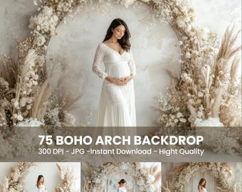 75 Boho Arch Maternity Backdrops, Fine Art Textures (Digital Download)