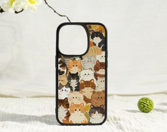 Cute Cats Painting iPhone Case,iPhone 17 16 15 14 13 12 11 Pro Max Case,iPhone 7/8 Plus SE XR XS Max,Personalized Case for iPhone 16e Air