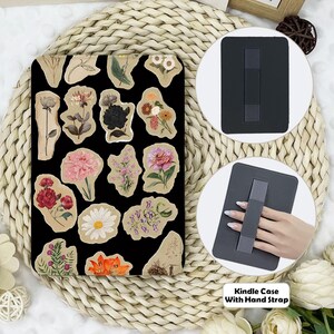Flower Design Collage Kindle Case With Hand Strap,kindle 6&#39;&#39;/6.8&#39;&#39;/7&quot; case,Kindle paperwhite 12th/11th/10th case,Kindle 12/11/10,Kindle 2024