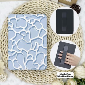 Ocean Waves Blue Kindle Case With Hand Strap,kindle 6&#39;&#39;/6.8&#39;&#39;/7&quot;case,Kindle Paperwhite 12th/11th/10th case,Kindle 12/11/10,Kindle 2024 Case
