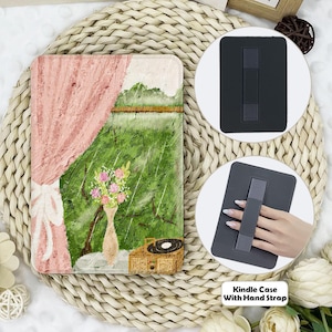 Crayon Drawing Nature Kindle Case With Hand Strap,kindle 6''/6.8''/7"case,Kindle Paperwhite 12th/11th/10th case,Kindle 12/11/10,Kindle 2024