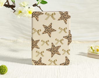 Leopard Print Star Kindle Case With Hand Strap,kindle 6"/6.8"/7"Case,Kindle Paperwhite 12th/11th/10 case,Kindle 12/11/10th,Kindle Colorsoft
