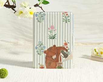 Watercolor Bear Coffee Kindle Case With Hand Strap,kindle 6"/6.8"/7"case,Kindle Paperwhite 12th/11th/10th case,Kindle 12/11/10,Kindle 2024