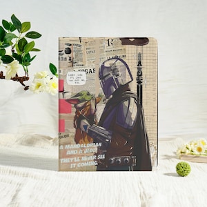 Bounty Hunter & Baby Collage iPad Case,iPad Air 11'/13 2025 iPad A16,iPad Pro 13/12.9/11,iPad Mini 7/6/5,iPad A16/10/9/8,iPad Pro 2025 Case