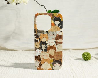 Cute Cats Painting iPhone Case,iPhone 17 16 15 14 13 12 11 Pro Max Case,iPhone 7/8 Plus SE XR XS Max,Personalized Case for iPhone 16e Air