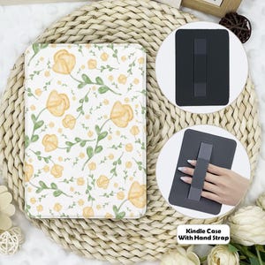 Painting Yellow Flower Kindle Case With Hand Strap,kindle 6&#39;&#39;/6.8&#39;&#39;/7&quot;case,Kindle Paperwhite 12th/11th/10th case,Kindle 12/11/10,Kindle 2024