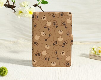 Brown Bear Pattern Kindle Case With Hand Strap,kindle 6"/6.8"/7"Case,Kindle Paperwhite 12/11th/10 Case,Kindle 12/11/10th,Kindle Colorsoft