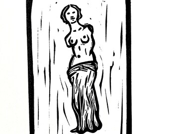 Venus (Hand Printed Open Edition Linocut)