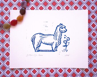 Yo Mama | Yo Llama  (Hand Printed Open Edition Linocut)