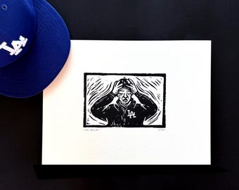 Dodgers - 2025 World Series : "No Words" • (Hand Printed Open Edition Rubber Block Print)