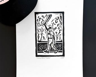 Dodgers - 2024 World Series : "Gibby, Meet Freddie" • (Hand Printed Open Edition Rubber Block Print)