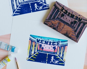 Before the Bustle - Venice (Hand Printed Open Edition Linocut)