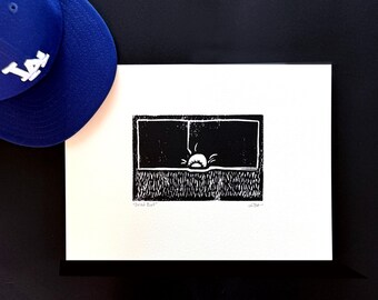 Dodgers - 2025 World Series : "Dead Ball" • (Hand Printed Open Edition Rubber Block Print)