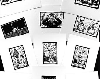 Dodgers - 2024 & 2025 World Series : Set of 12 Prints • (Hand Printed Open Edition Rubber Block Prints)