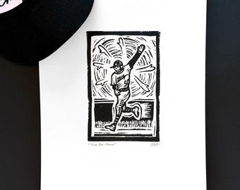 Dodgers - 2024 World Series : "Wave Him Home" • (Hand Printed Open Edition Rubber Block Print)