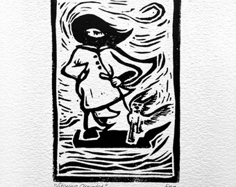 Staying Grounded • (Hand Printed Open Edition Rubber Block Print)