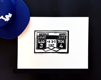 Dodgers - 2025 World Series : "Top of the 9th" • (Hand Printed Open Edition Rubber Block Print)