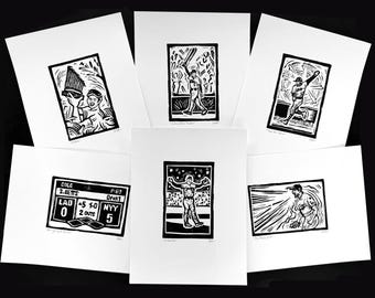 Dodgers - 2024 World Series : Set of 6 Prints • (Hand Printed Open Edition Rubber Block Prints)