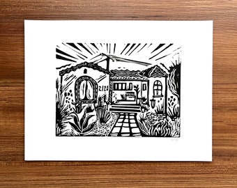 Custom Hand Printed Linocut
