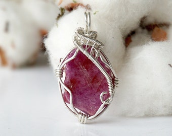 Natural Ruby Pendant, Ruby Pendant Necklace, July Birthstone Necklace, Expecting Mom Gift