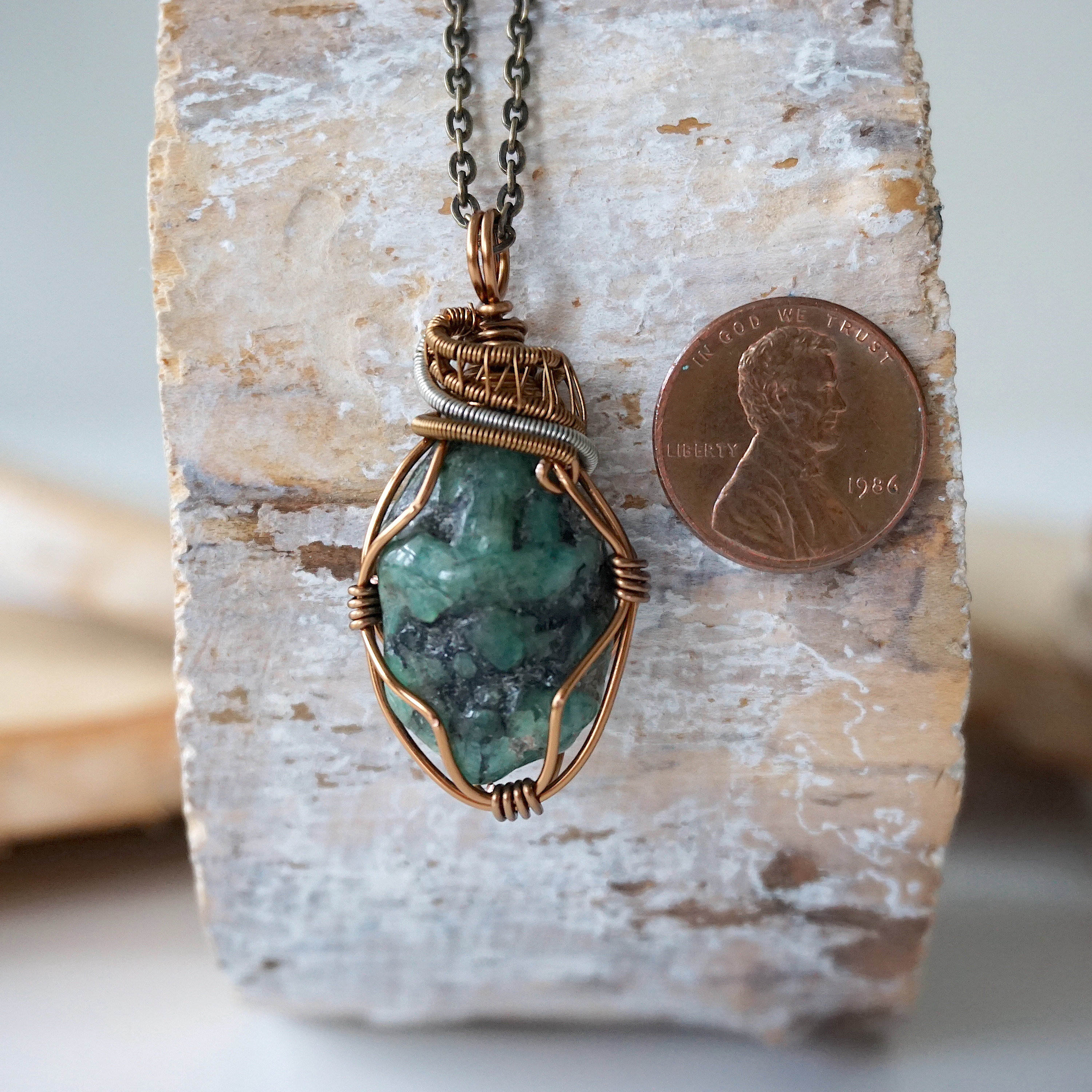 Raw Emerald Pendant Emerald Gemstone 