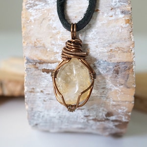 Raw Citrine Necklace, Citrine Pendant Necklace, November Birthstone, 13th Anniversary, Husband Gift image 4