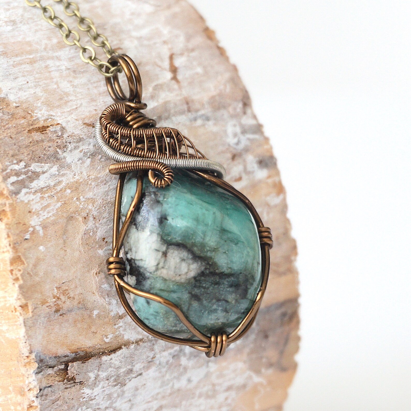 Emerald Pendant Necklace Raw Emerald Necklace Mens Emerald Etsy