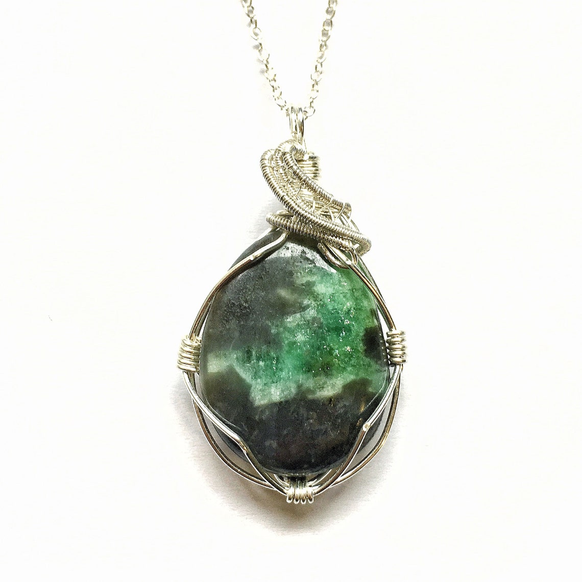 Raw Emerald Necklace Genuine Emerald Necklace Emerald Silver | Etsy