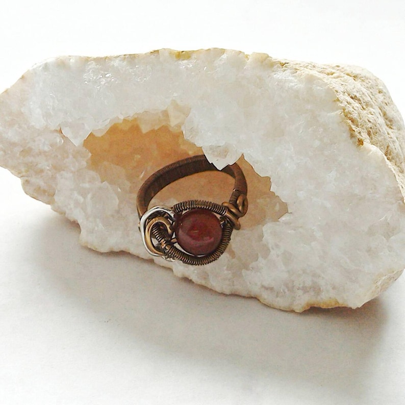 Sardonyx Ring, Orange Stone Ring, Wire Wrapped Stone Ring, August Birthstone Ring, 30th Birthday Gift for Her, Girlfriend Gift image 7