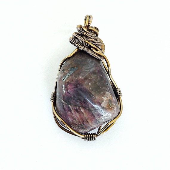 Raw Ruby Pendant – Wire Wrapped July Birthstone Necklace