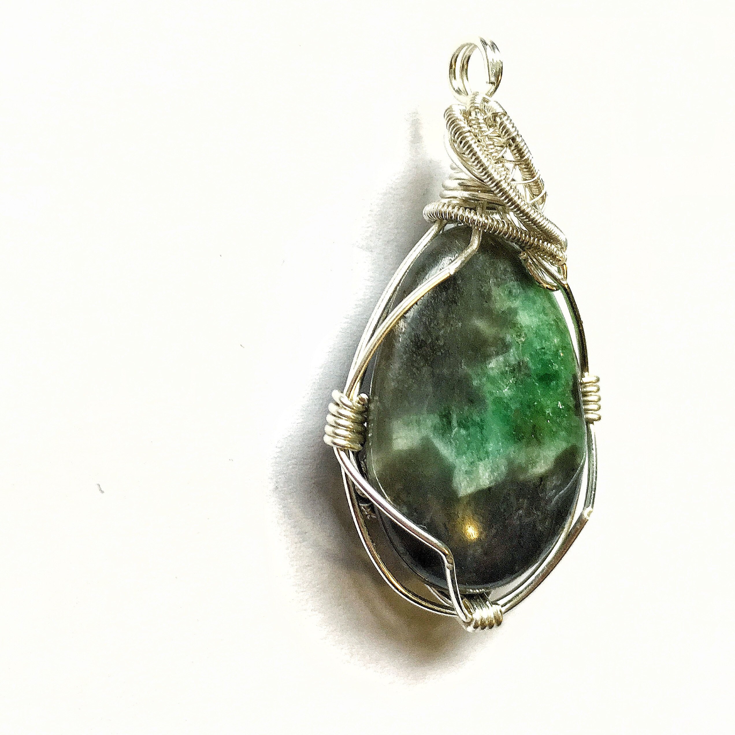 Raw Emerald Necklace Genuine Emerald Necklace Emerald Silver | Etsy