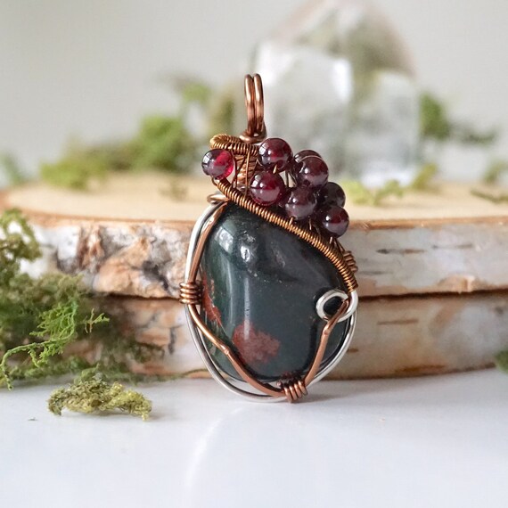 Bloodstone Necklace Bloodstone Pendant 