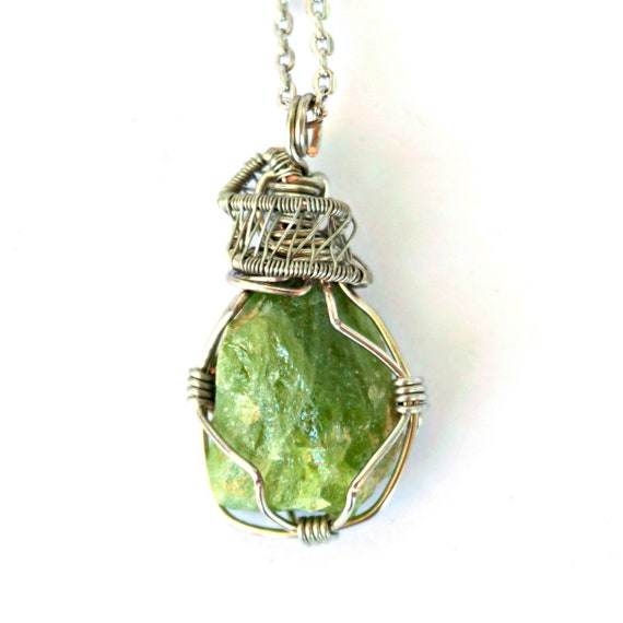 Raw Peridot Necklace Raw Peridot Necklace