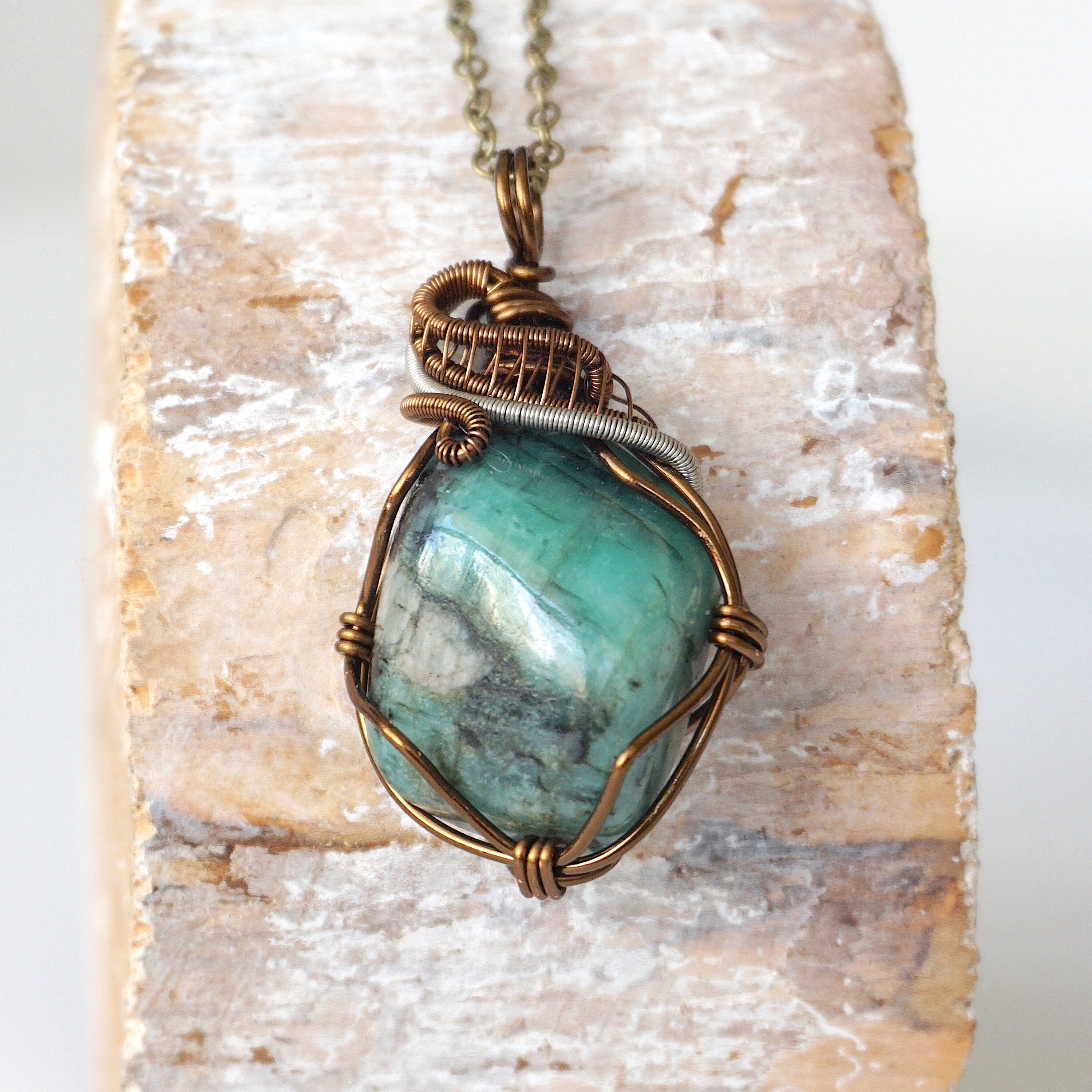 Emerald Pendant Necklace Raw Emerald Necklace Mens Emerald Etsy