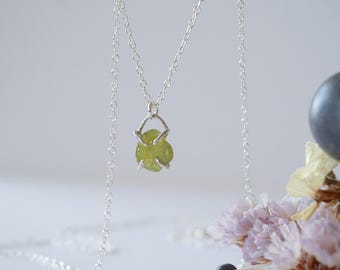 Peridot Birthstone Jewelry, Small Crystal Necklace, Real Crystal Necklace, 30th Birthday Gift for Women, Scorpio Gifts