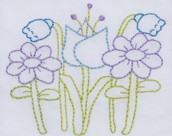 flowers embroidery pattern packet flower embroidery design