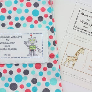 Printable Quilt Labels Baby Quilt Labels Boy Baby Boy Quilt Labels ...