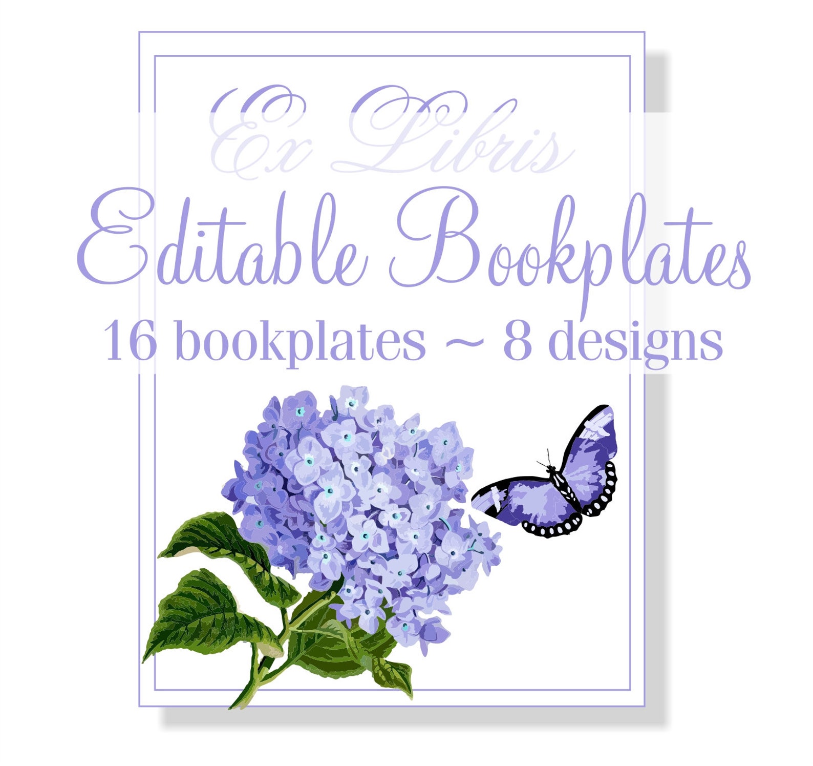 Editable Bookplates Printable Bookplates Hydrangea Theme - Etsy