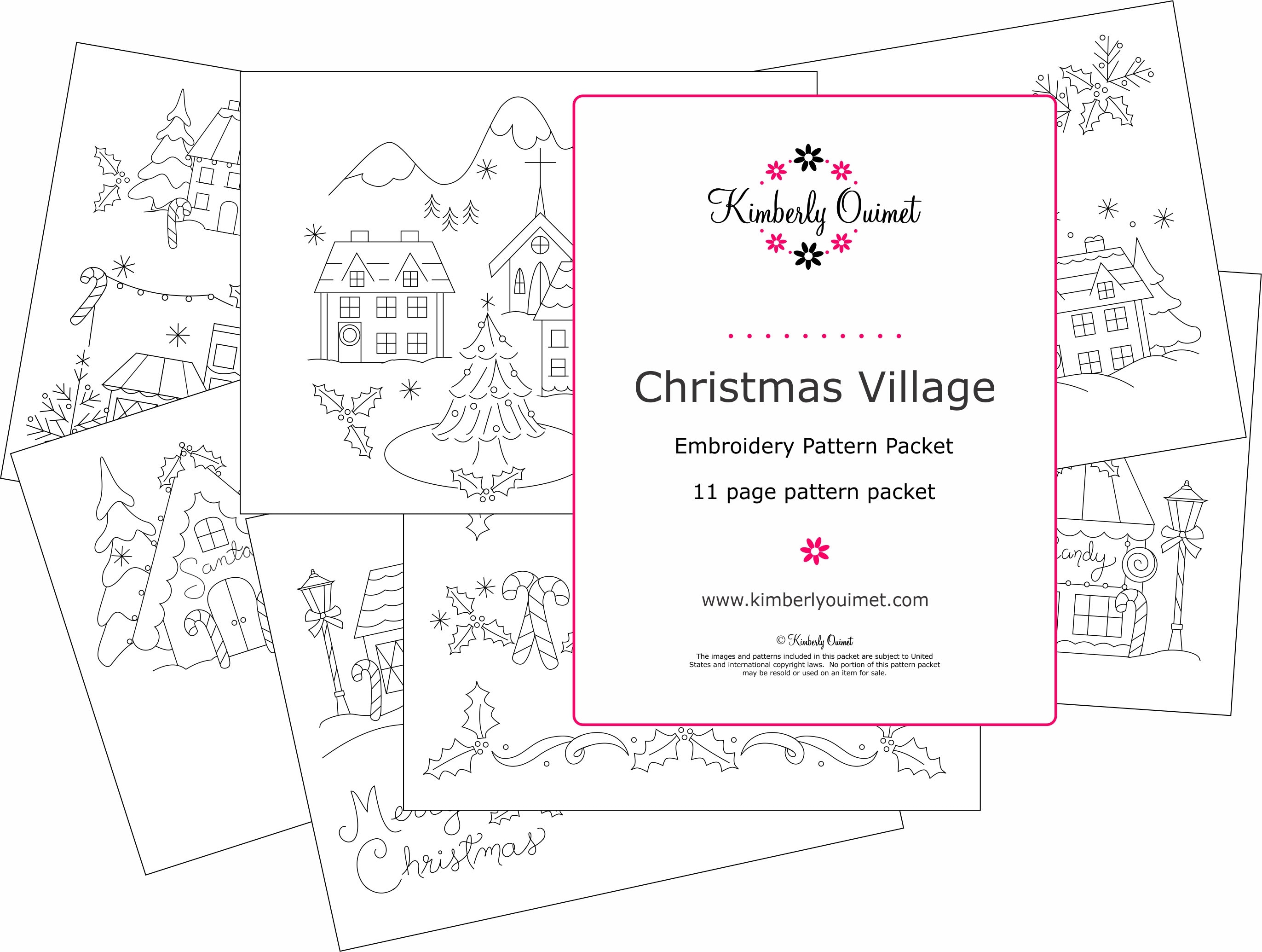 Christmas Village Embroidery Design Hand Embroidery Pattern - Etsy