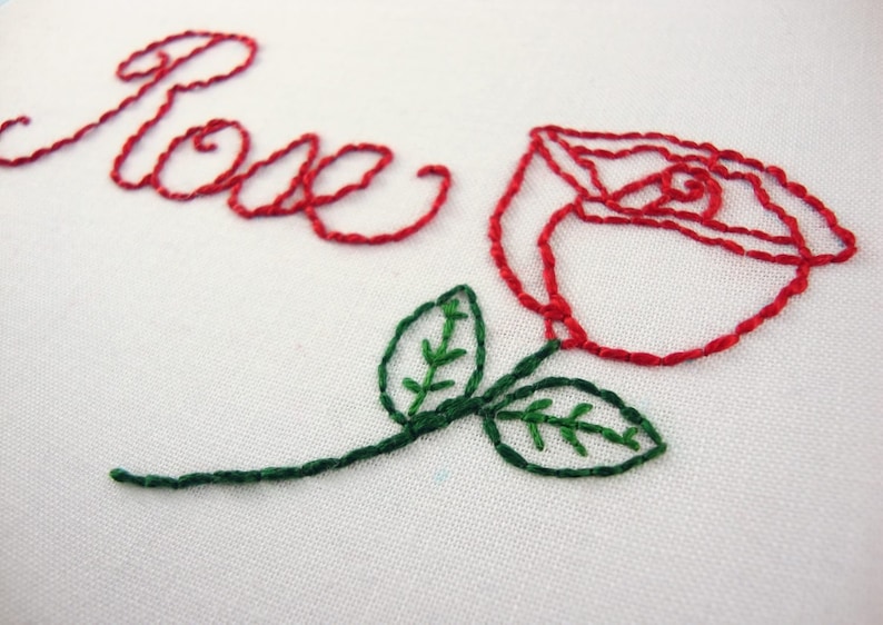 Rose Embroidery Design Rose Hand Embroidery Pattern image 3