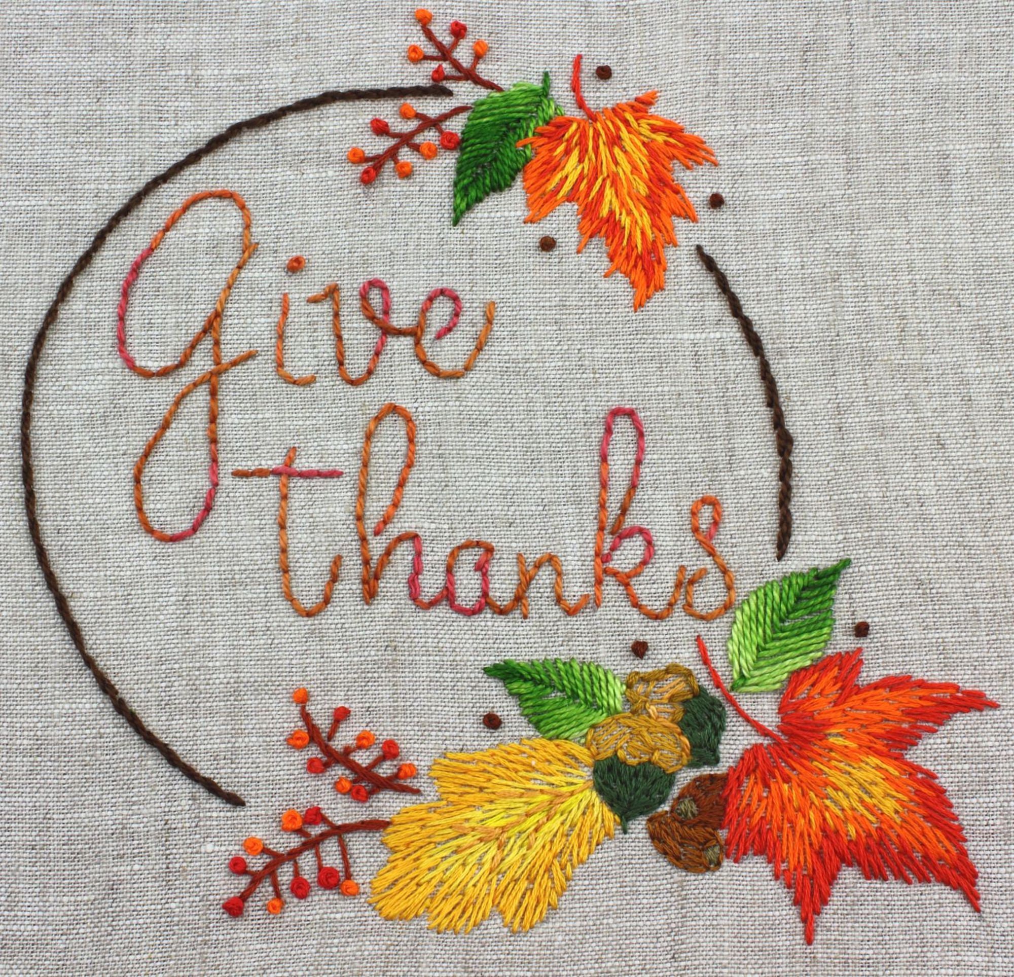Thanksgiving Embroidery Pattern Hand embroidery Thanksgiving Etsy